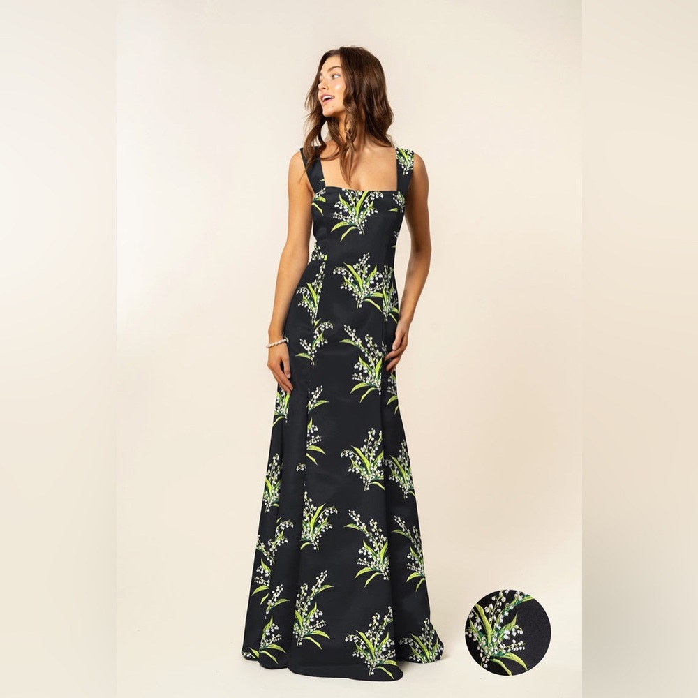 Lula Kate Black Floral Jacquard Dress